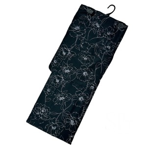 浴衣ジェンヌ 浴衣 単品 黒 ボタニカル ポリエステル ゆかた レディース浴衣