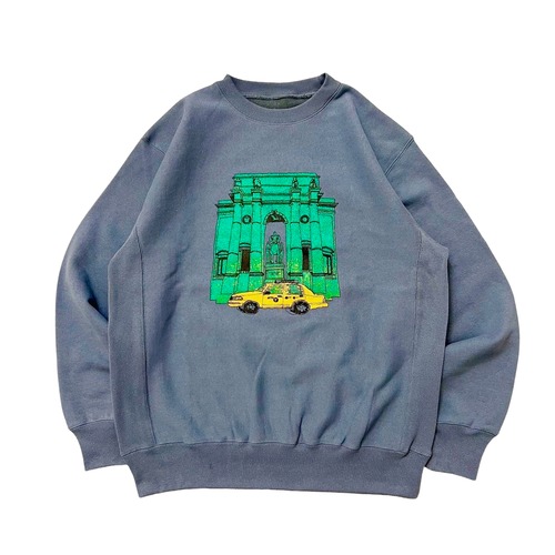 NEWAGE CLUB / MUSIUM CREW NECK "AMNH" STONE BLUE