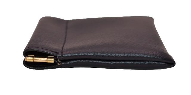 [Adorer] バネ口 小物入れ 携帯ミニ ケース (ブラック) アクセサリー コインケース 工房 手作り 日本製 エコパッケージ MX-0019-177