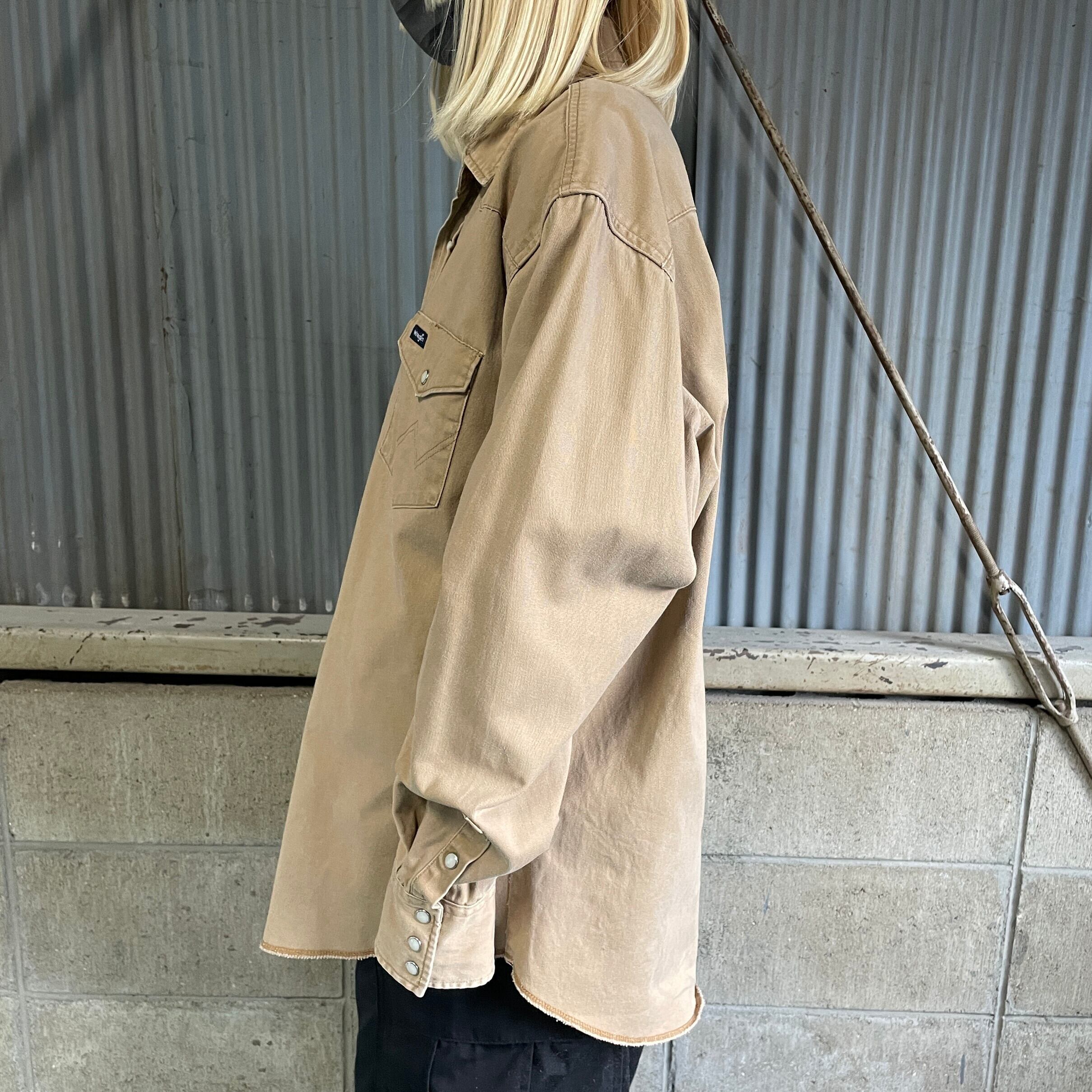 90年代〜 Wrangler ラングラー 無地 長袖 コットンツイル ウエスタン