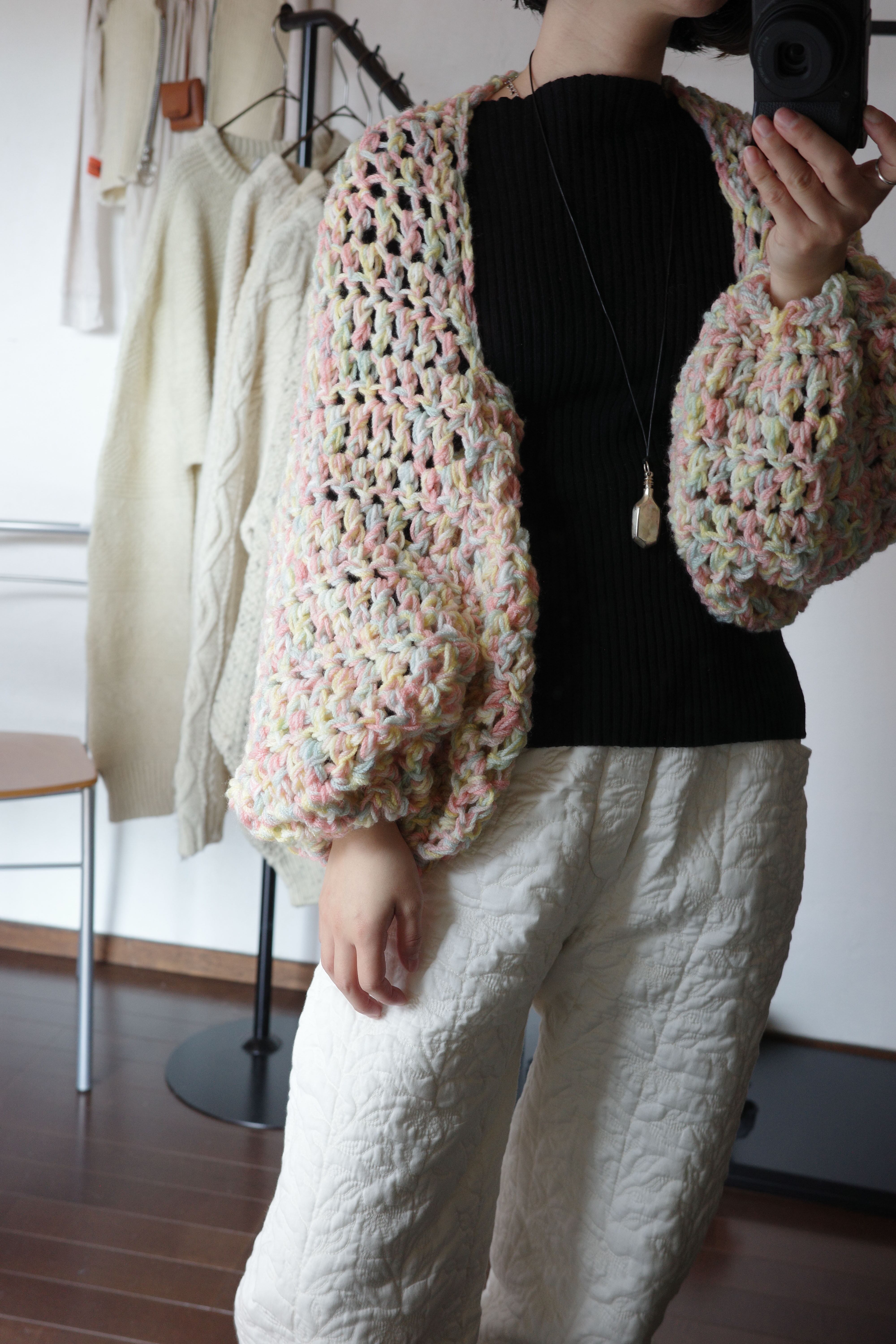 moderate moderate original hand knitted fringe cardigan