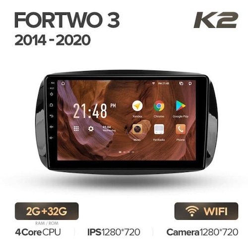 メルセデスベンツ スマート フォーツー3 アンドロイドナビ C453 A453 W453 2014-2020 K2PLUS 32G -PO-1036