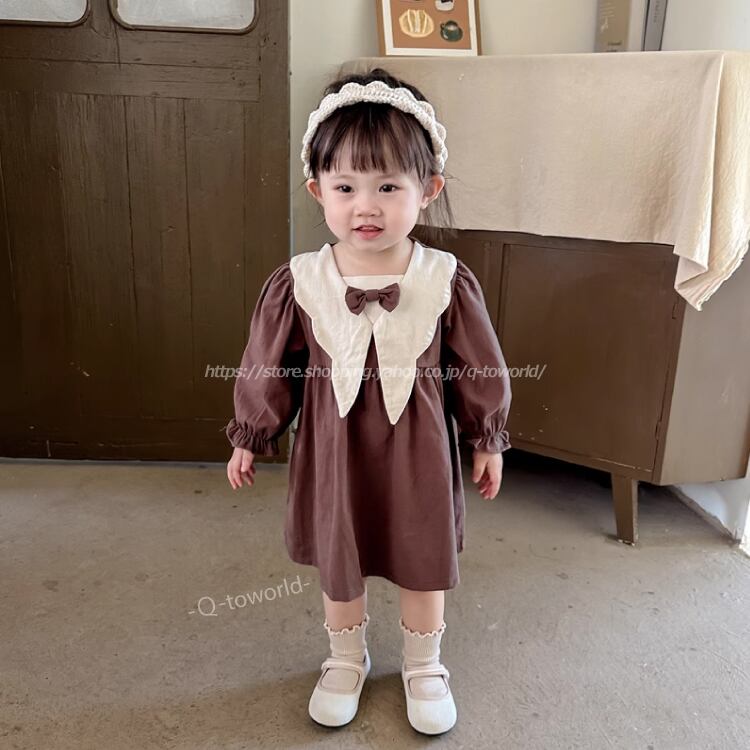 70㎝-110㎝】ワンピース リボン 外国人形 ヴィンテージ風 ベビー  