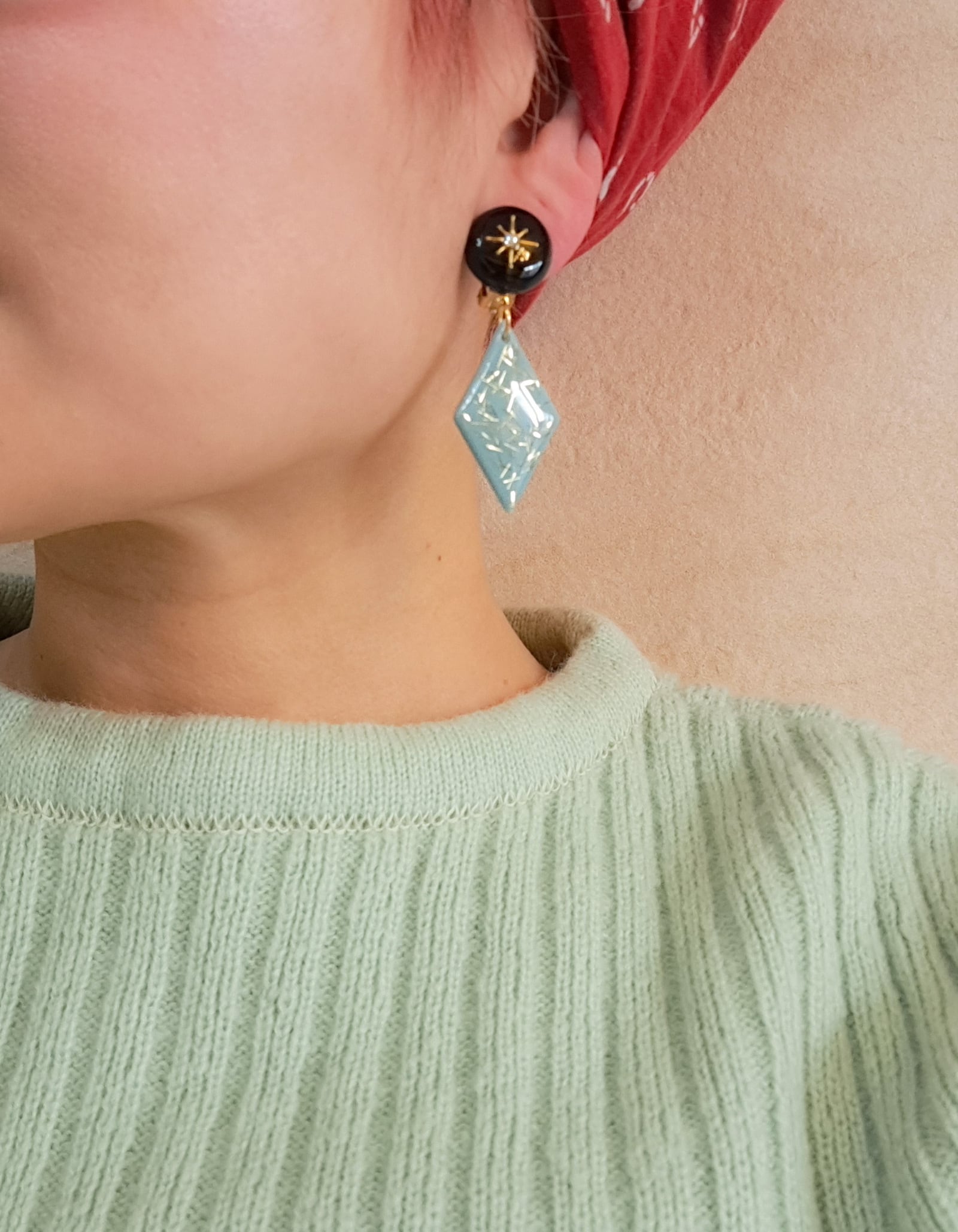 黄色水玉　オールディーズ ロックンロール 50年代フィフティーズ ピアス 黄色水玉 オールディーズ ロックンロール 50年代フィフティーズ ピアス