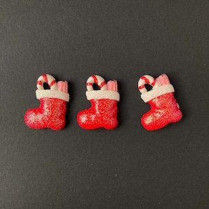 ラメ加工プレゼント入り靴下のデコパーツ