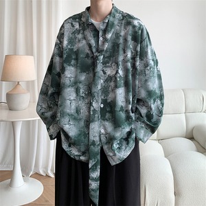 カジュアルシャツ 長袖シャツ メンズ 3色 M-5XL 柄シャツ シャツ 長袖 春秋 ゆったり 25zm1739