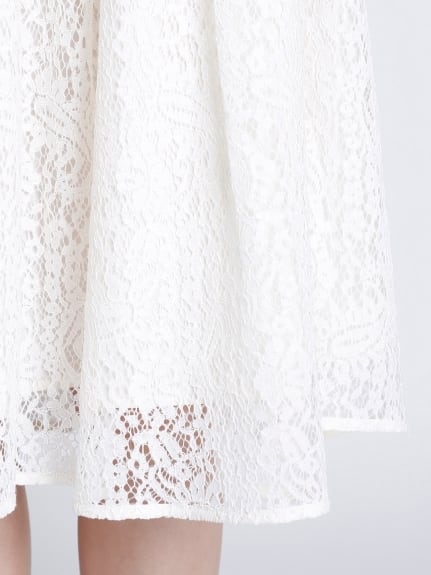 レディース ワンピース ドレス 襟付き 半袖 五分袖 袖あり 花柄 レース