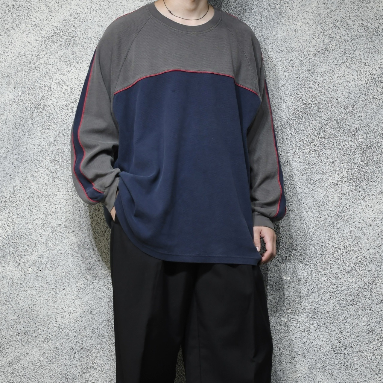 FADED GLORY switching design long sleeve tee