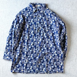 70’s–80’s,Lotus Pattern Shirt,Unisex L-XL (Euro Distribution)