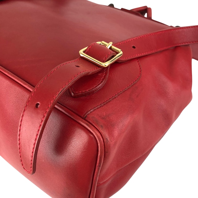 GUCCI グッチ バックパック レッド バンブー レザー ダブルポケット vintage ヴィンテージ オールド 3pzj72
