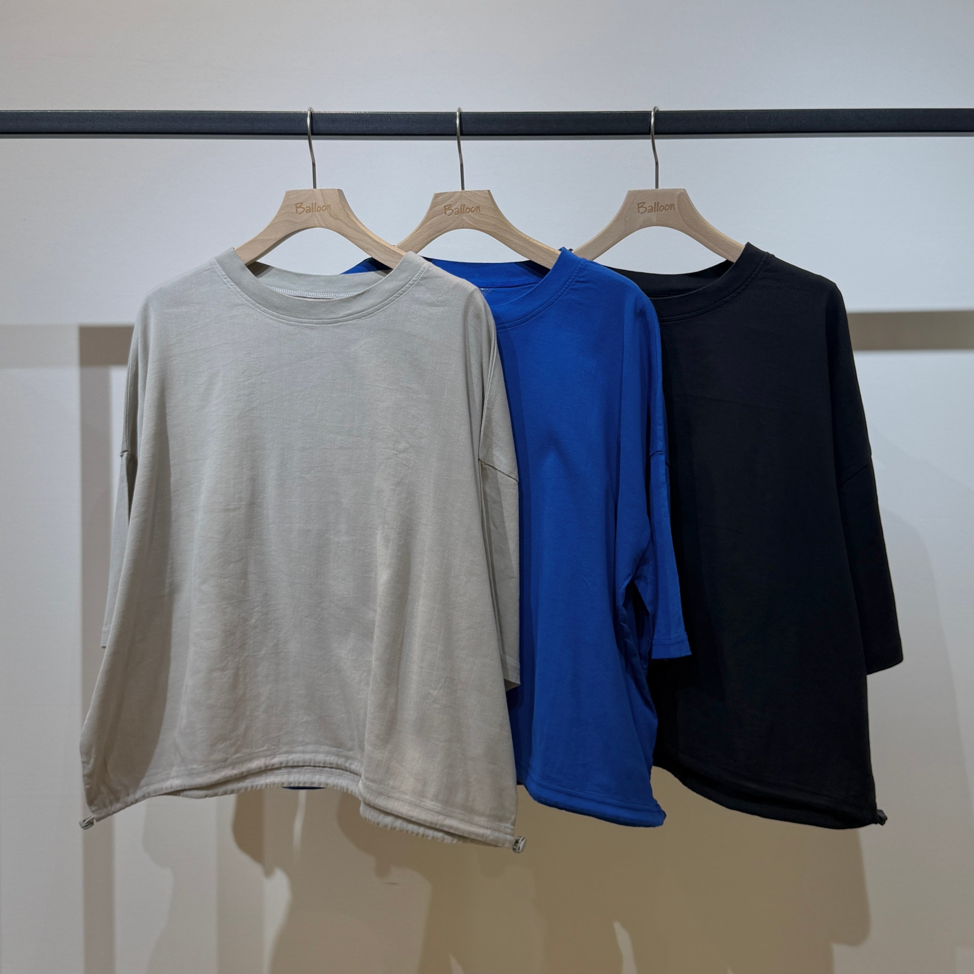 琵琶コットンドロストヘムTシャツ