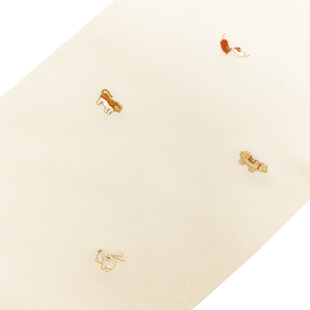 帯揚げ 丹後ちりめん 十二支 生成り色 金属糸使用【新品】 | かわの屋