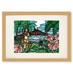 Art Print A4（Volcano Hula）with Frame