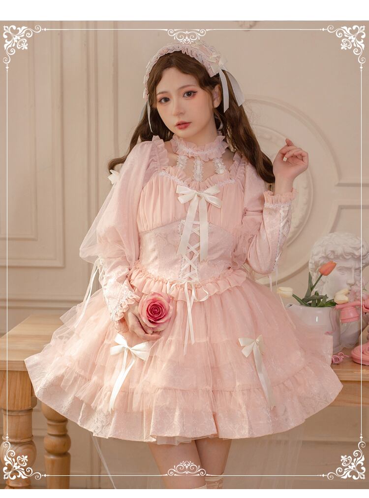 LO1132 lolita オリジナル 洋服 ロリータ ワンピース 髪飾り付き