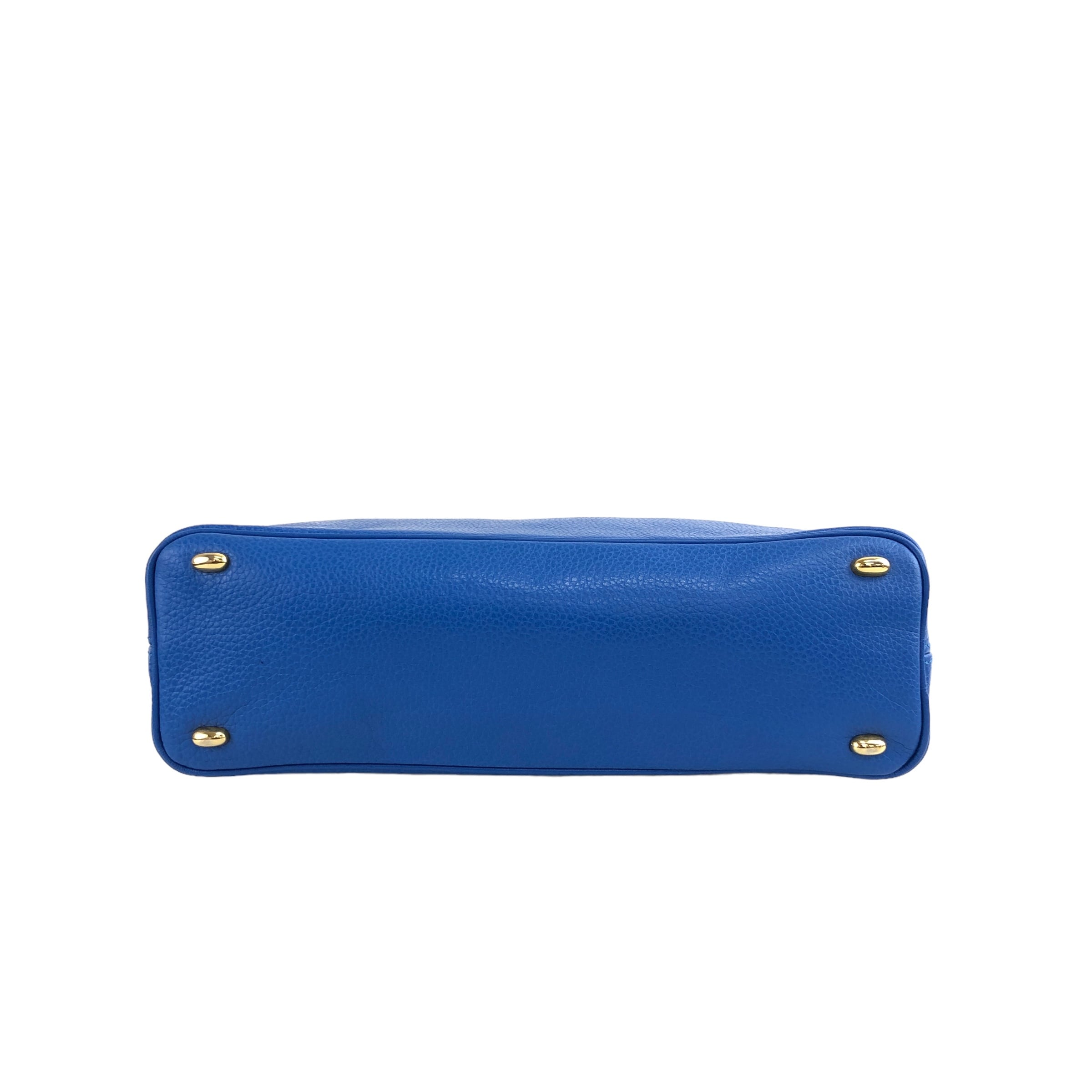 CELINE セリーヌ ショルダーバッグ ブルー マンテル レザー vintage