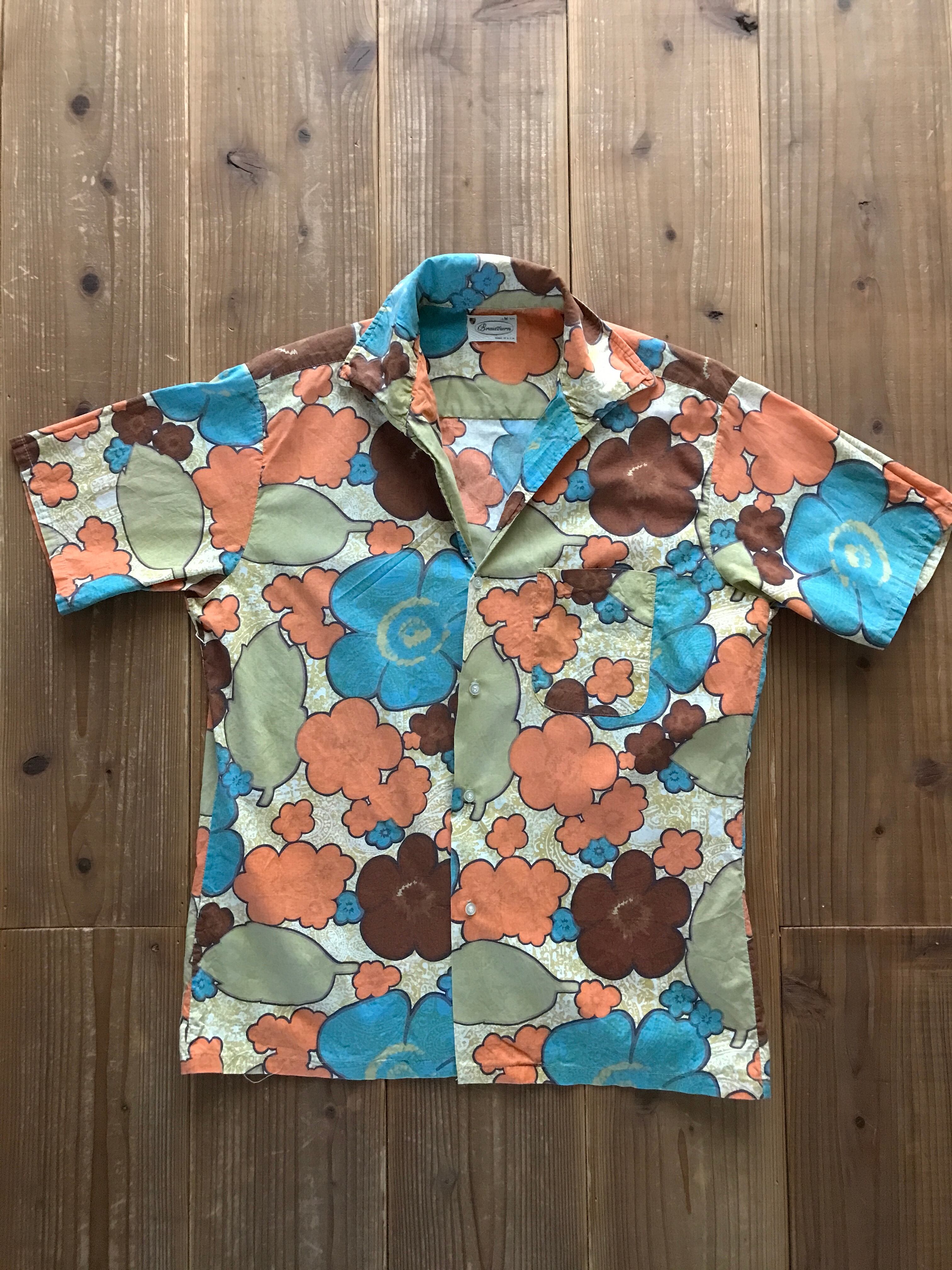 60's Braidlurn フラワーパターン 半袖シャツ