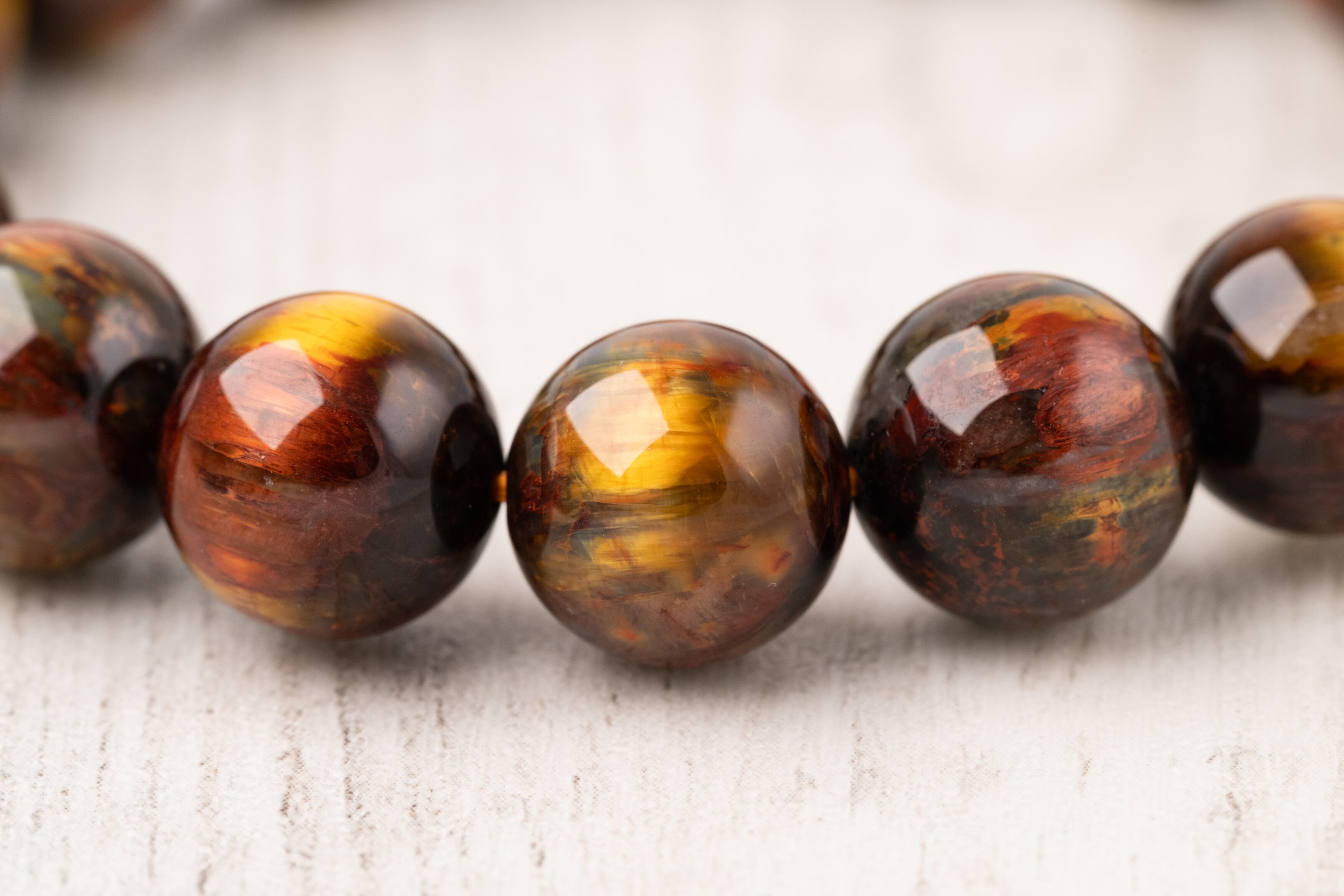 ◇一点物◇ ゴールデンレッドピーターサイト ブレスレット 12.5mm