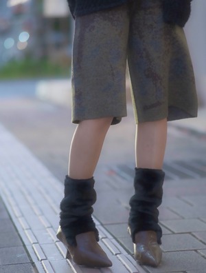 Nuance Jacquard Half Knit Pants / KHAKI BROWN