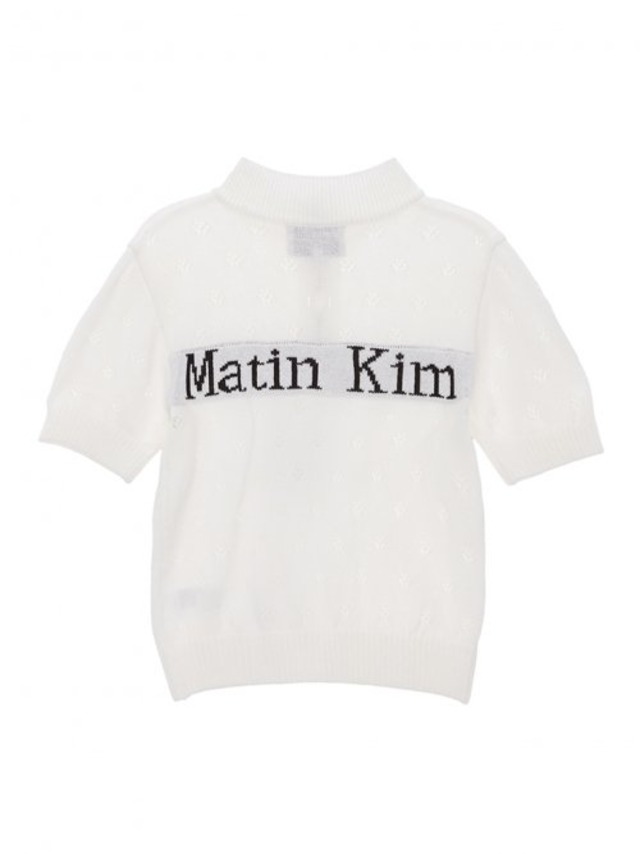 [MATIN KIM] CROCHET HALF ZIP UP KNIT TOP IN IVORY