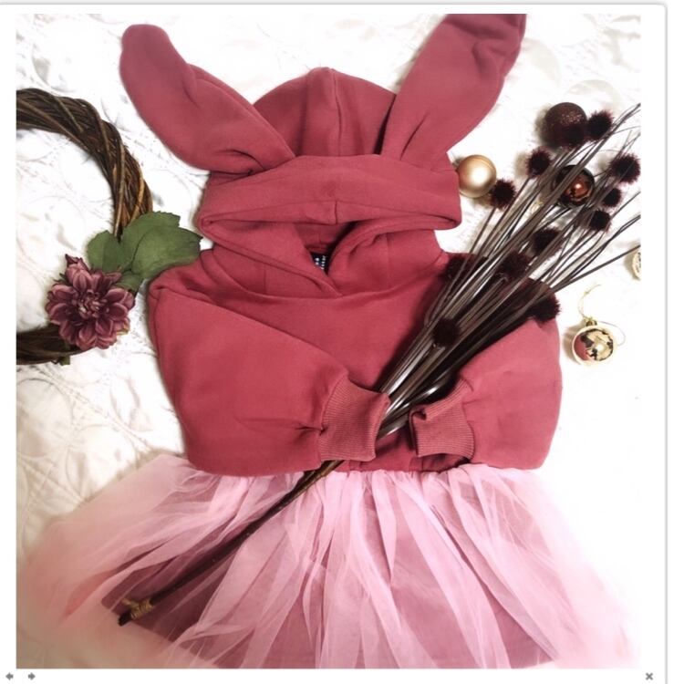 うさぎ トレーナー ワンピース チュール フード ラビット ベビー キッズ 女の子 秋 冬 Ayu Select Kids Ladies 全て送料無料