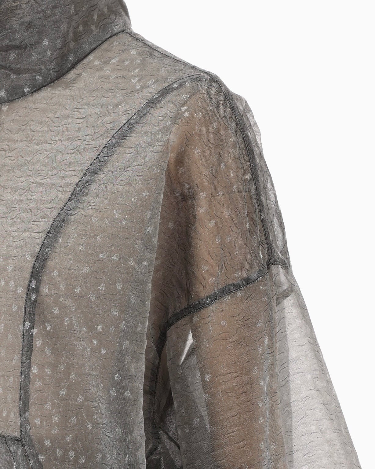 Mame Kurogouchi】Floral Jacquard Sheer Anorak/black | TOLMA.