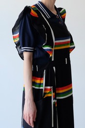 Black rainbow apron dress