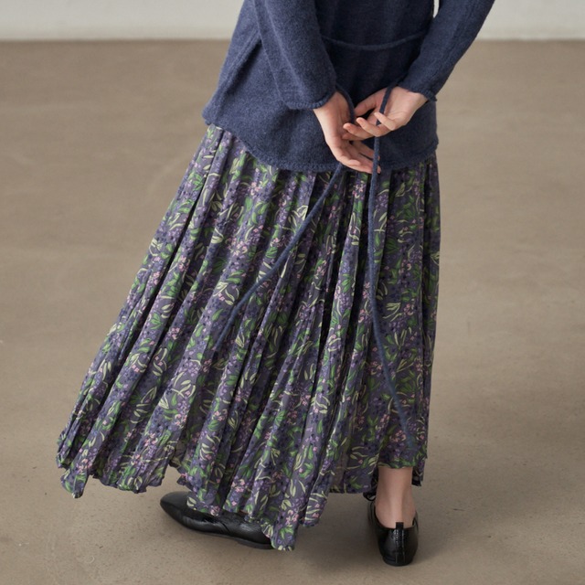 floral chiffon long skirt L0013