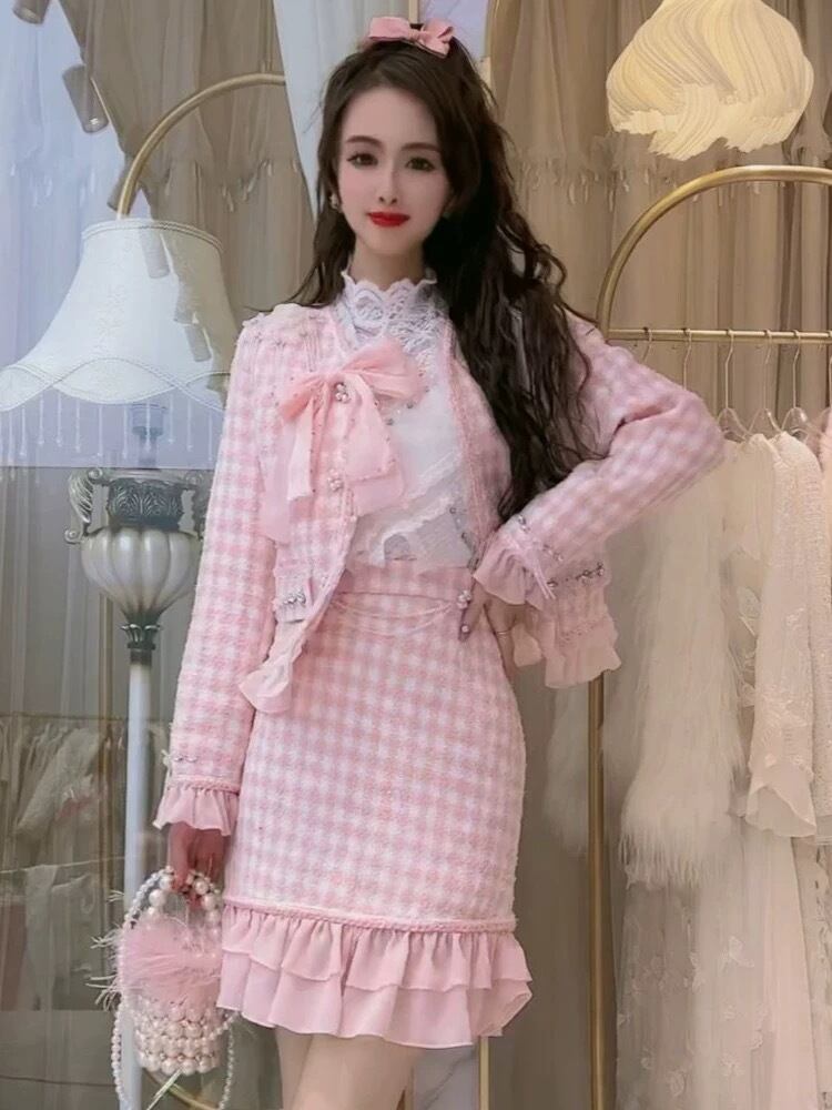 新品　社交ダンス　ツーピース　ピンク　フリル　マーメイド　セットアップ　1217 新品社交ダンスツーピースピンクフリルマーメイドセットアップ1217