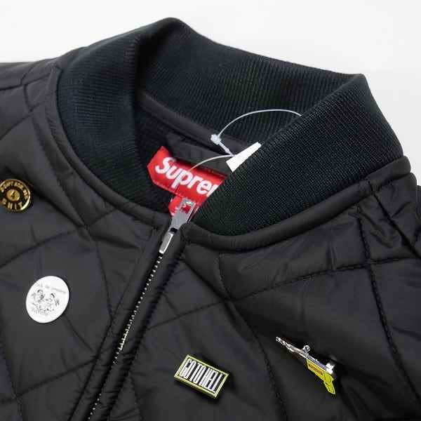 Size【XL】 SUPREME シュプリーム 23AW Pins Quilted Work Vest Black