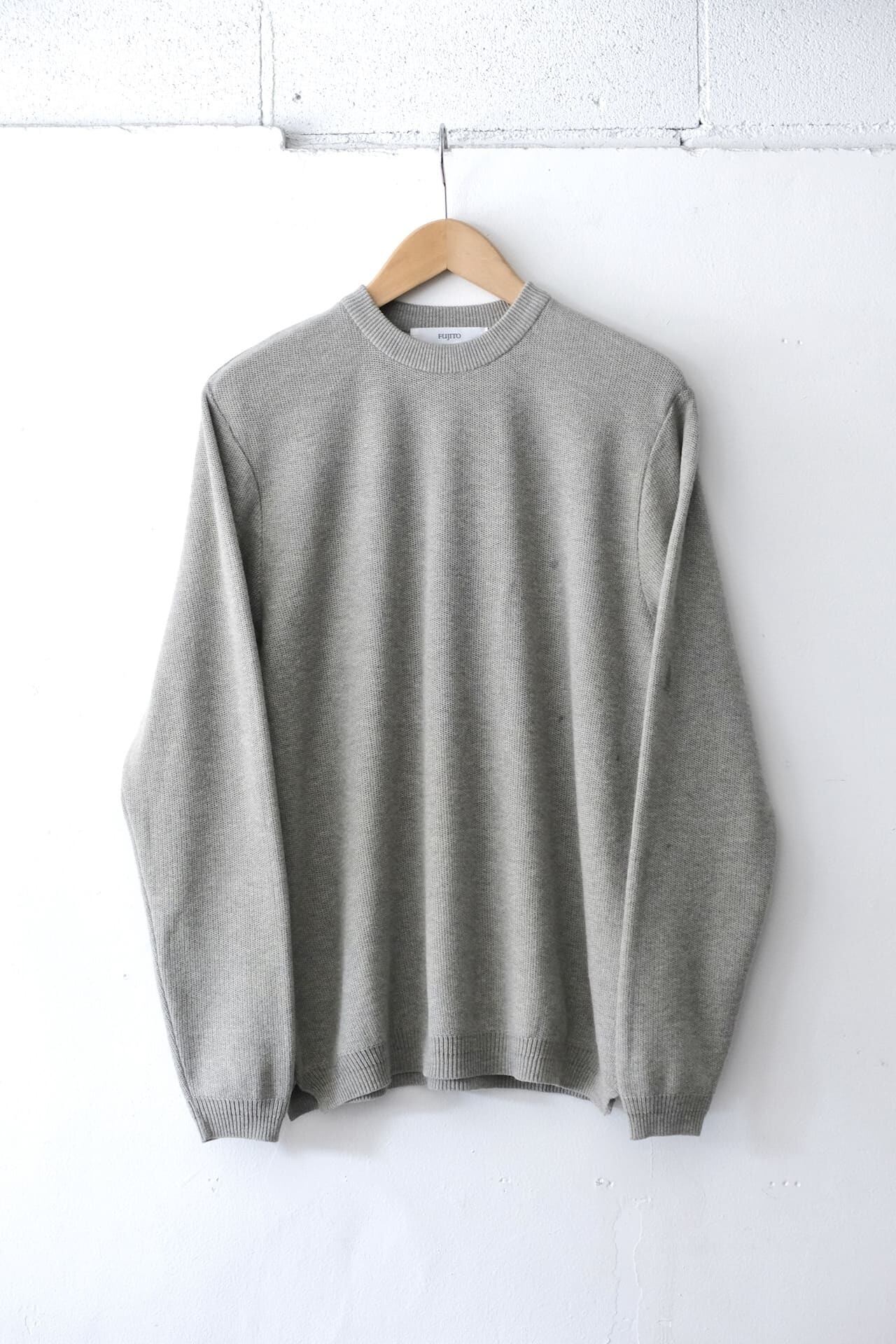 FUJITO L/S Knit T-Shirt　Light Gray,Sax,Navy,Brown