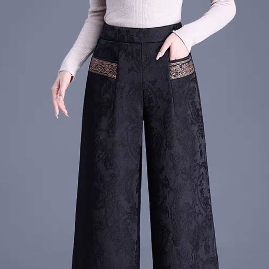 チャイナ服 パンツ 秋冬厚め 刺繍ポケット チャイナパンツ zb285