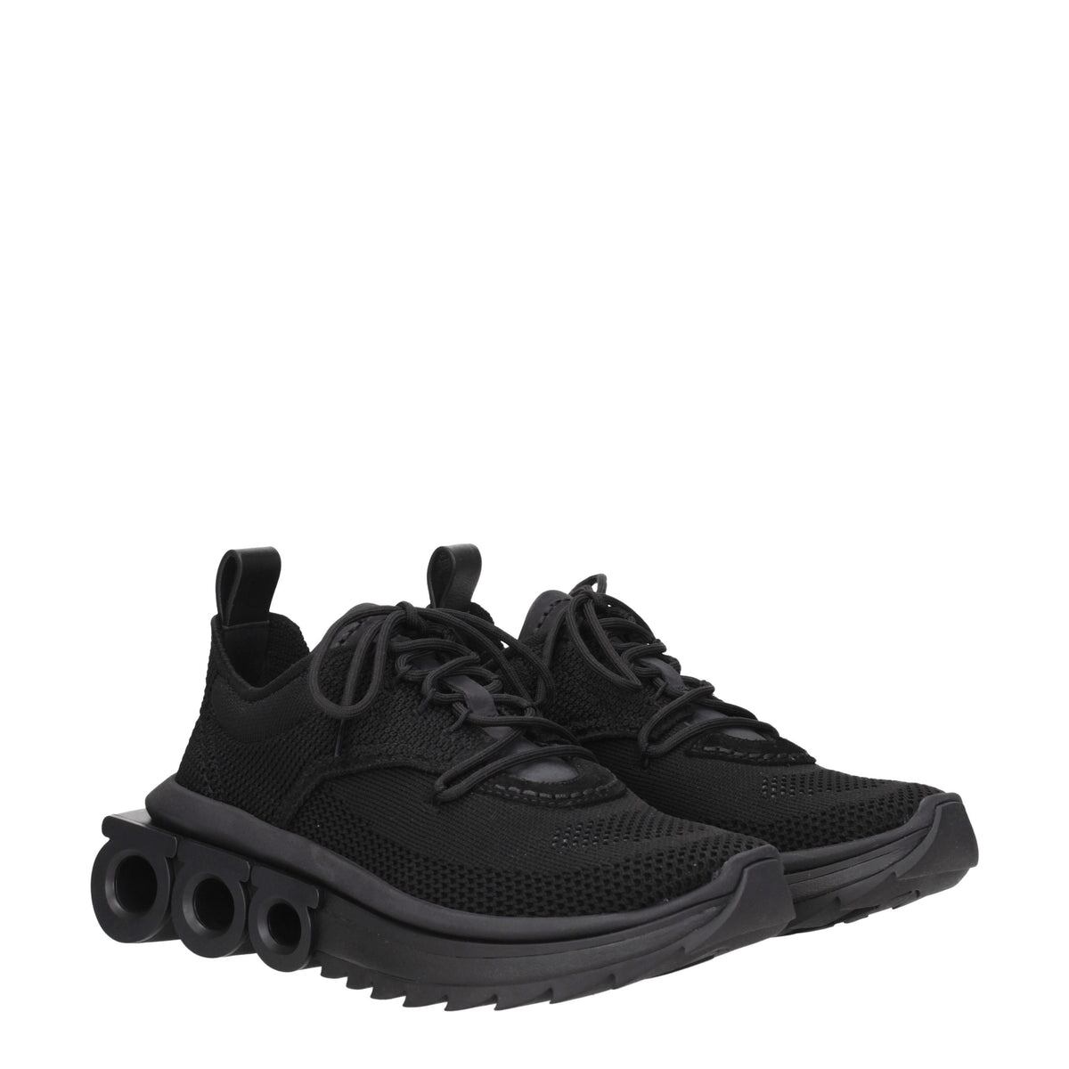 FERRAGAMO フェラガモ レディース スニーカー ファブリック ブラック