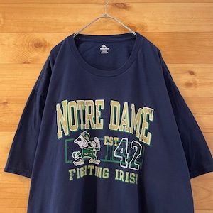 【KNIGHTS】カレッジ ノートルダム大学 NOTRE DAME プリント 半袖 Tシャツ XL オーバーサイズ US古着 アメリカ古着