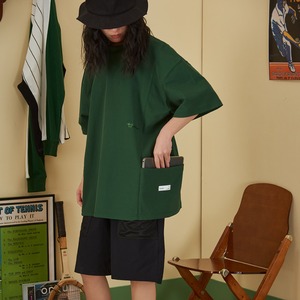 ★EMBROIDERED BOTH SIDE POCKETS LOOSE T-SHIRT　　　A0542