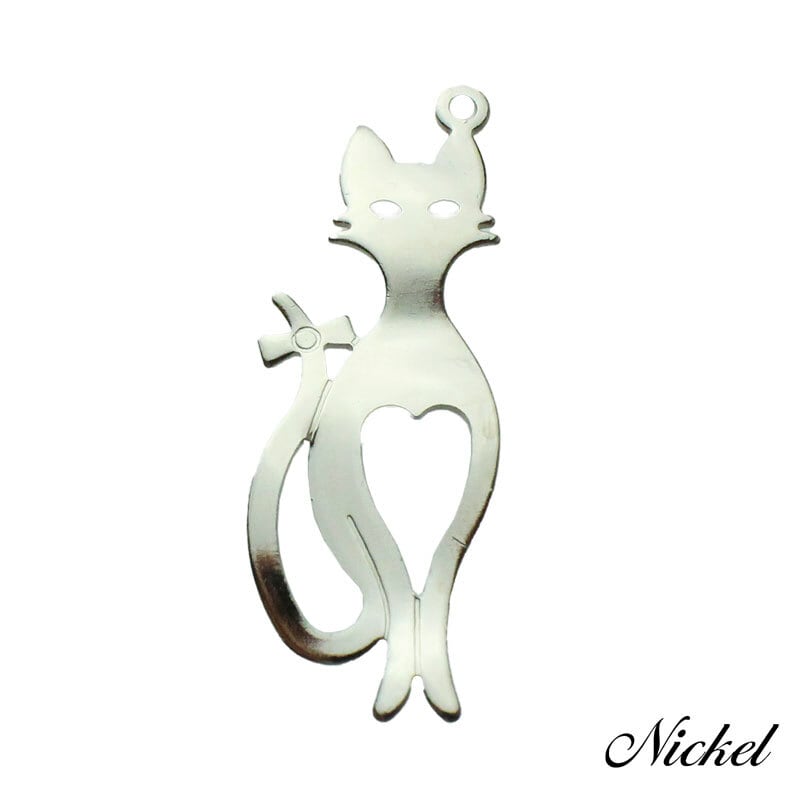 アクセサリー パーツ チャーム ネコ 猫 アニマル シルエット 10個 30mm