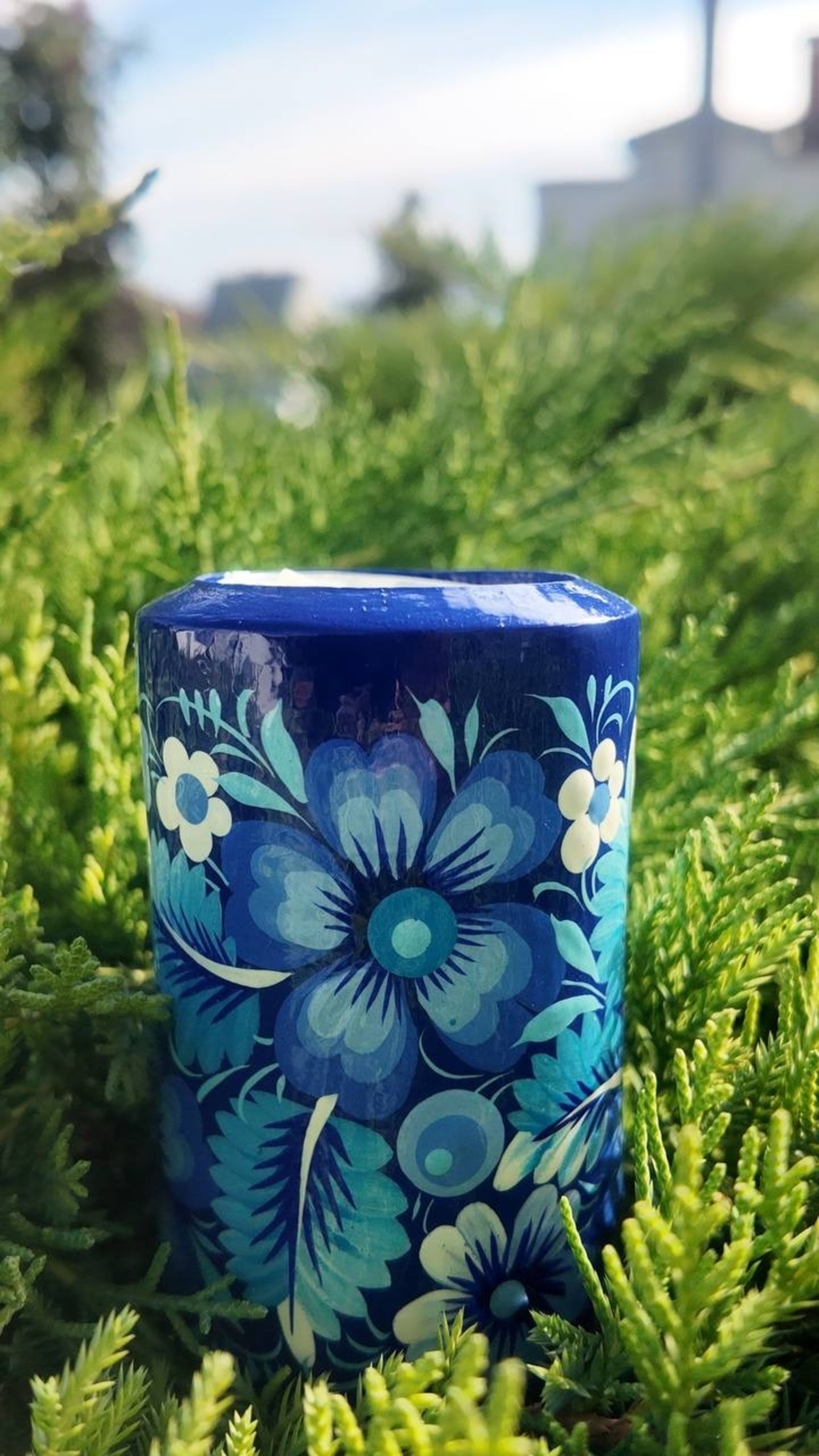 木製キャンドルホルダー　青（ティモシェンコ作） - 14