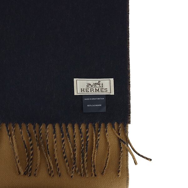 Used HERMES エルメス マフラー レクトヴェルソ カシミヤ 100