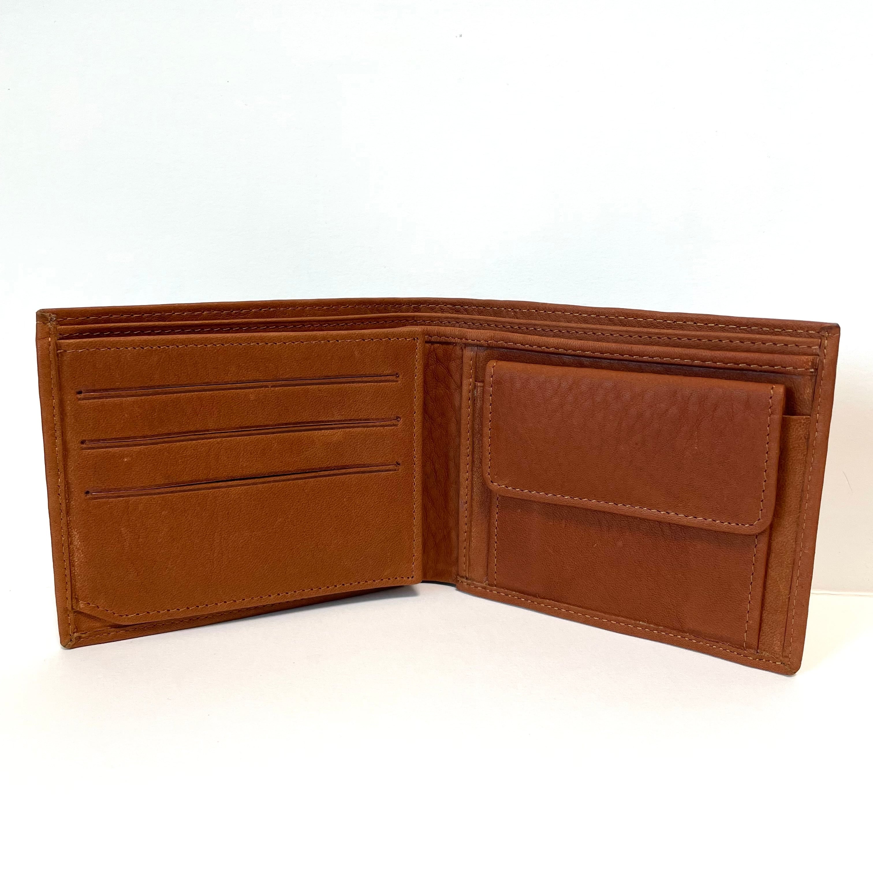 本革 二つ折り財布（スナップボタン式） レザー ハンドクラフト（財布