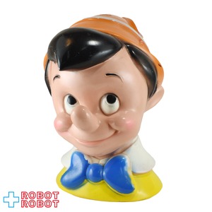 プレイパル ディズニー ピノキオ ヘッド ソフビ貯金箱 底蓋有り