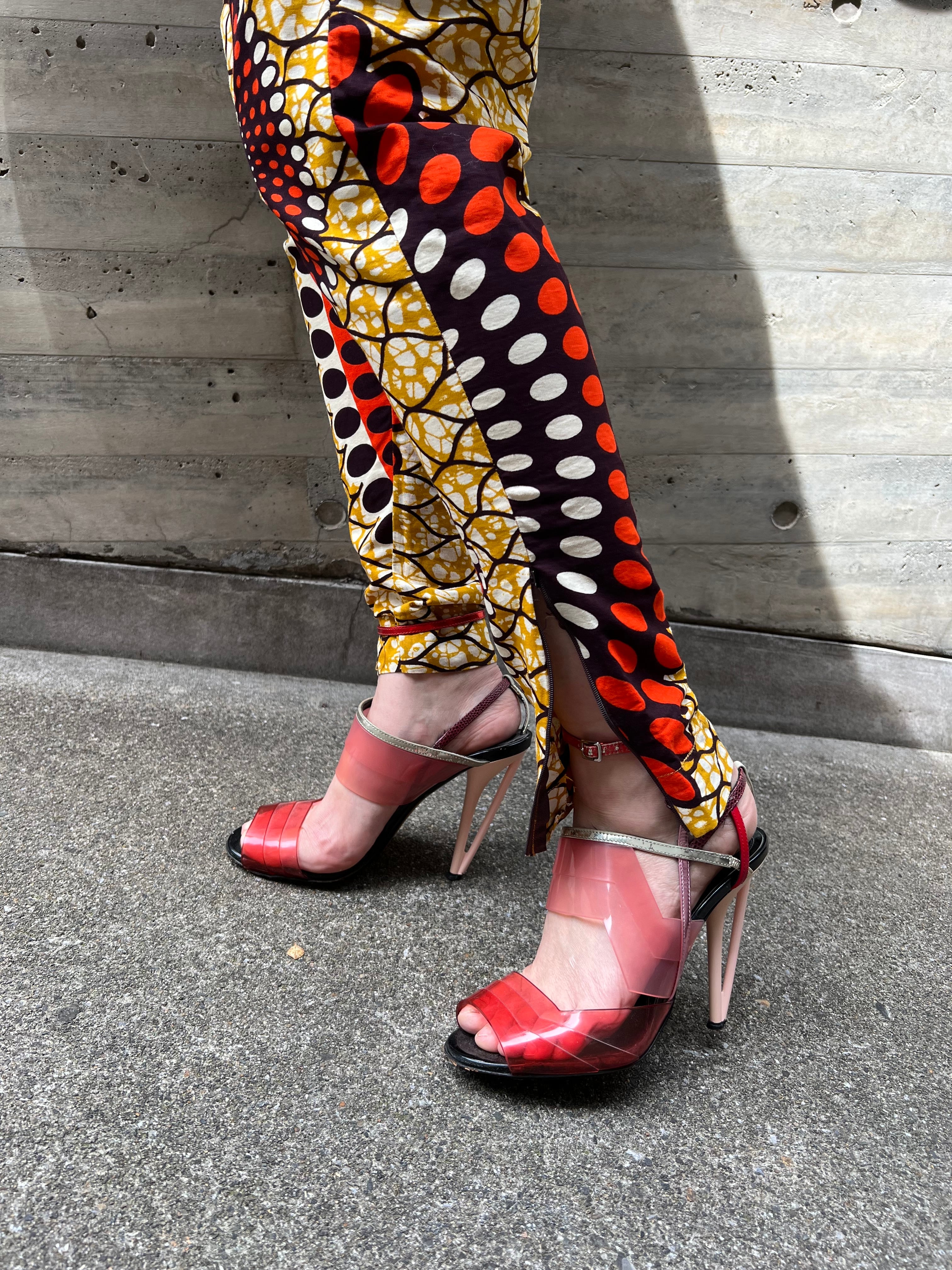 Vintage african batik cotton pants suits ( ヴィンテージ アフリカン