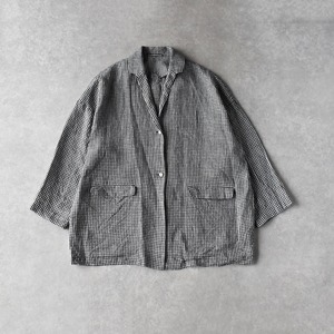 Atelier d'antan  Lepere Linen Jacket (ﾌﾞﾗｯｸﾁｪｯｸ)