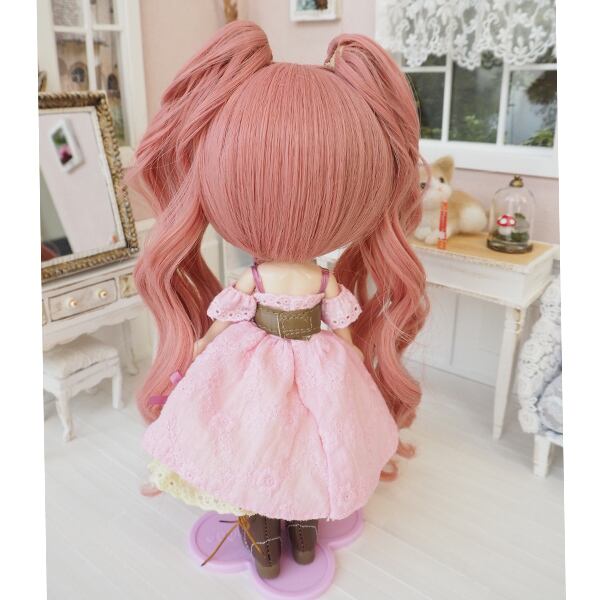 ミディブライス ウィッグ 姫バングツーテール フェアリーピンク 7.5インチ/ドール | Bonbon rouge Doll wig shop  powered by BASE