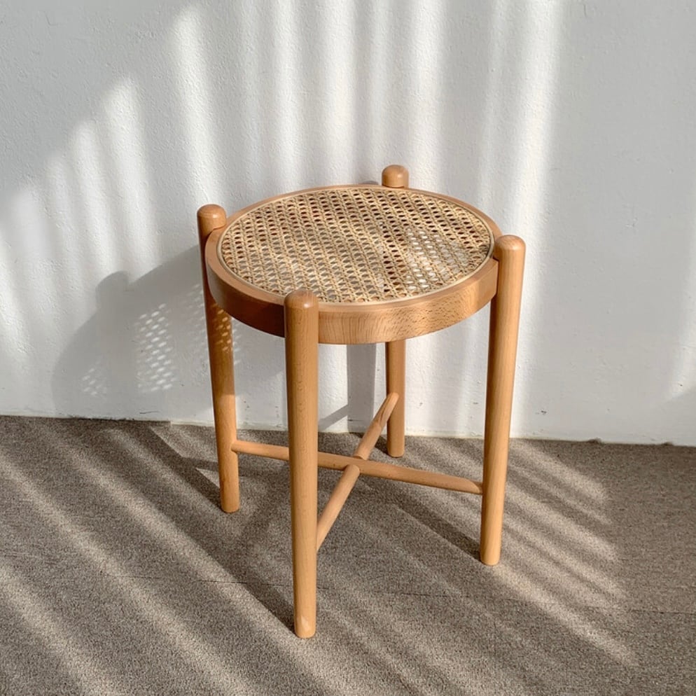 rattan wood round stool / ラタン ウッド ラウンド スツール rattan wood round stool / ラタン ウッド ラウンド スツール