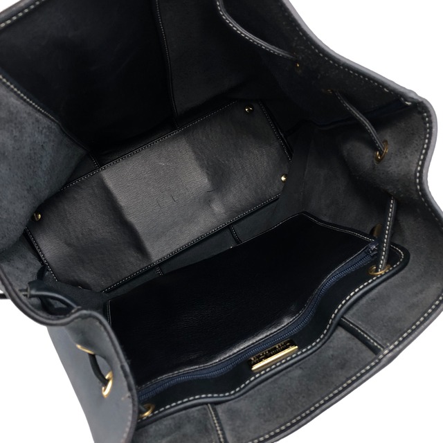 Christian Dior クリスチャン ディオール ショルダーバッグ ネイビー CD レザー 巾着 vintage ヴィンテージ オールド f8rv2x