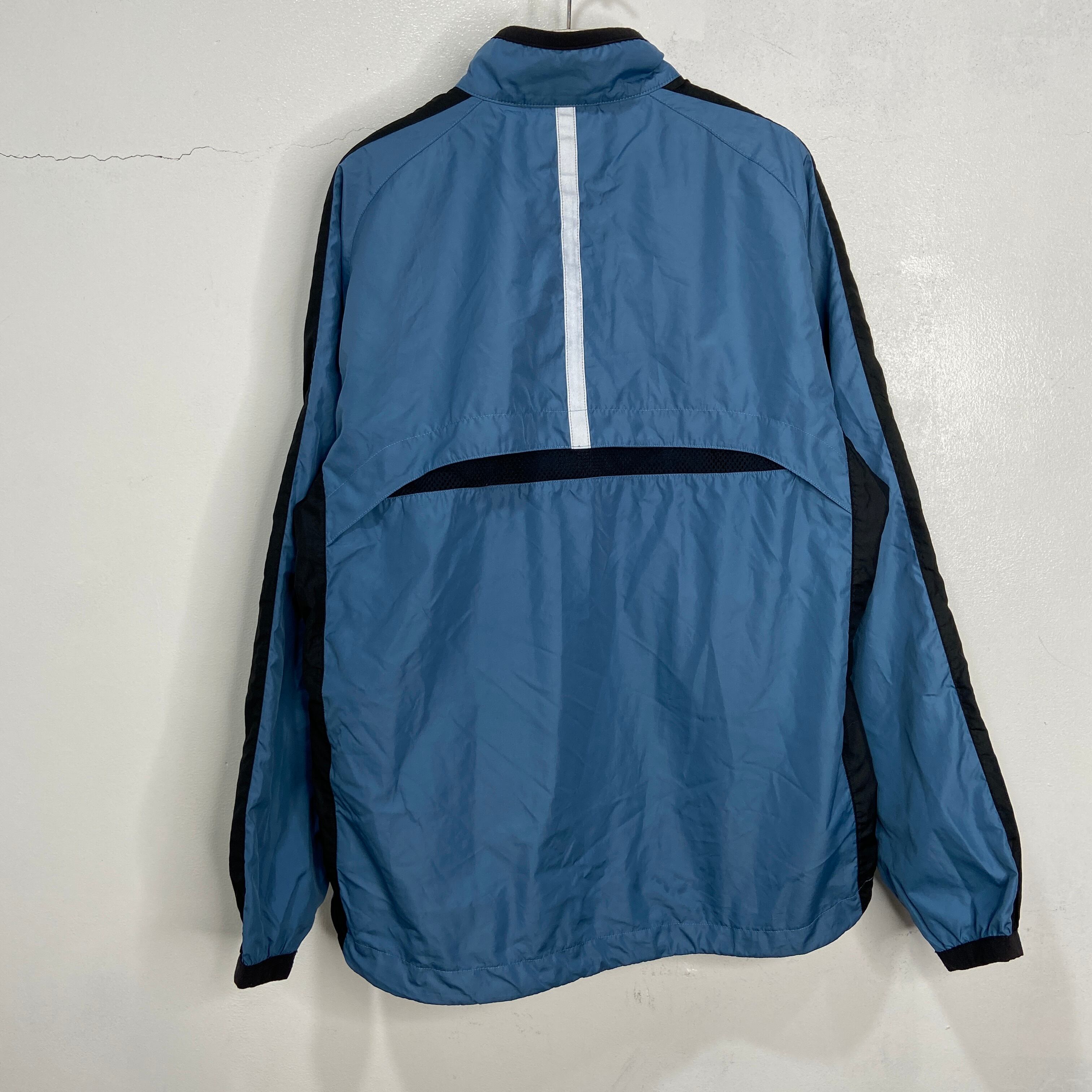 00s NIKE ナイロントラックジャケット スウォッシュロゴ ブルー系 M 