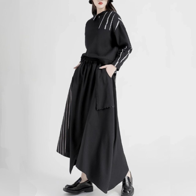 Switching design sweatshirt C0626