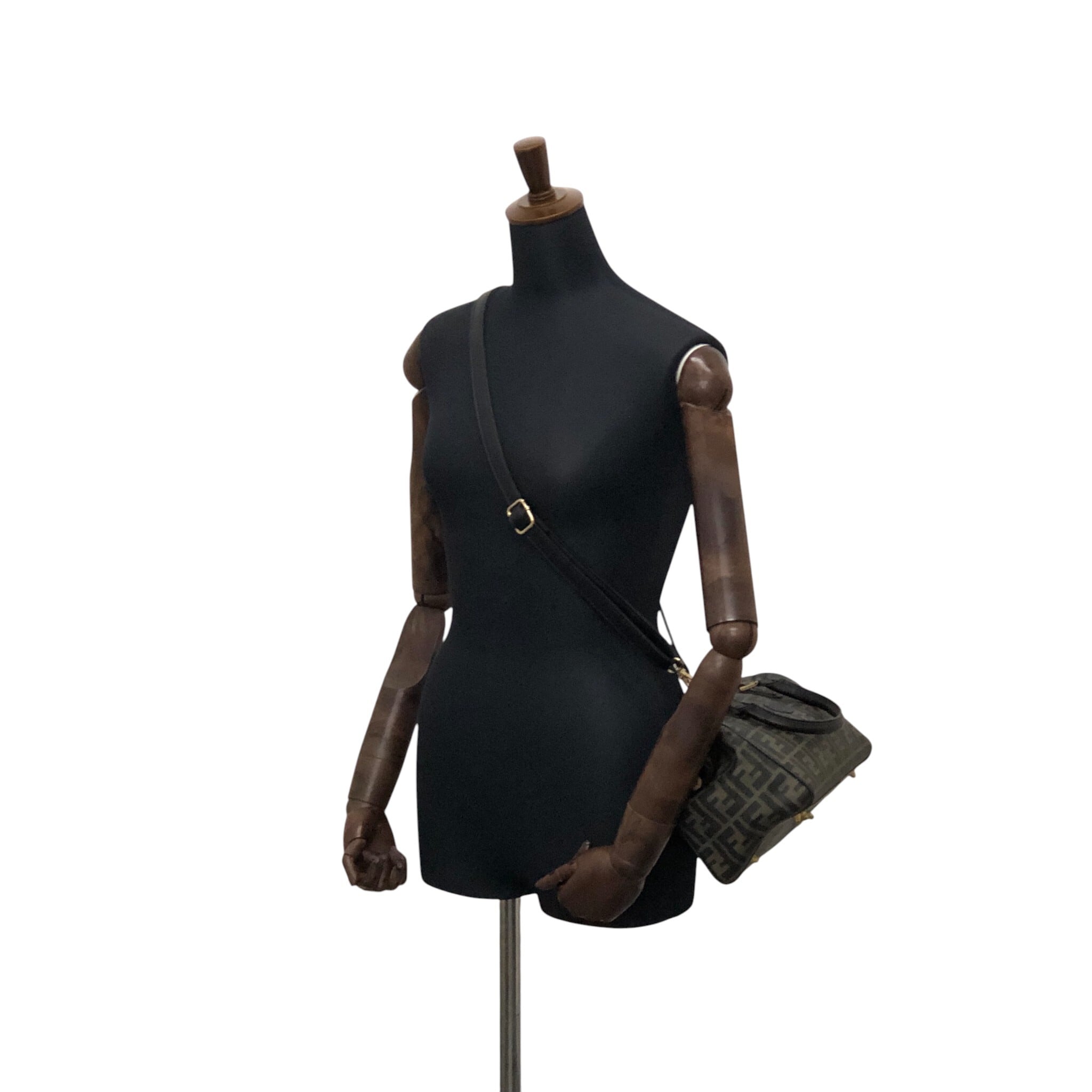 FENDI フェンディ ズッカ ハンドバッグ ブラウン FFロゴ PVCレザー