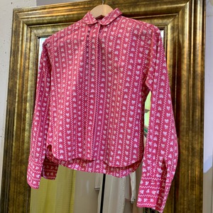 VINTAGE 50’s rhinestone deco cotton blouse