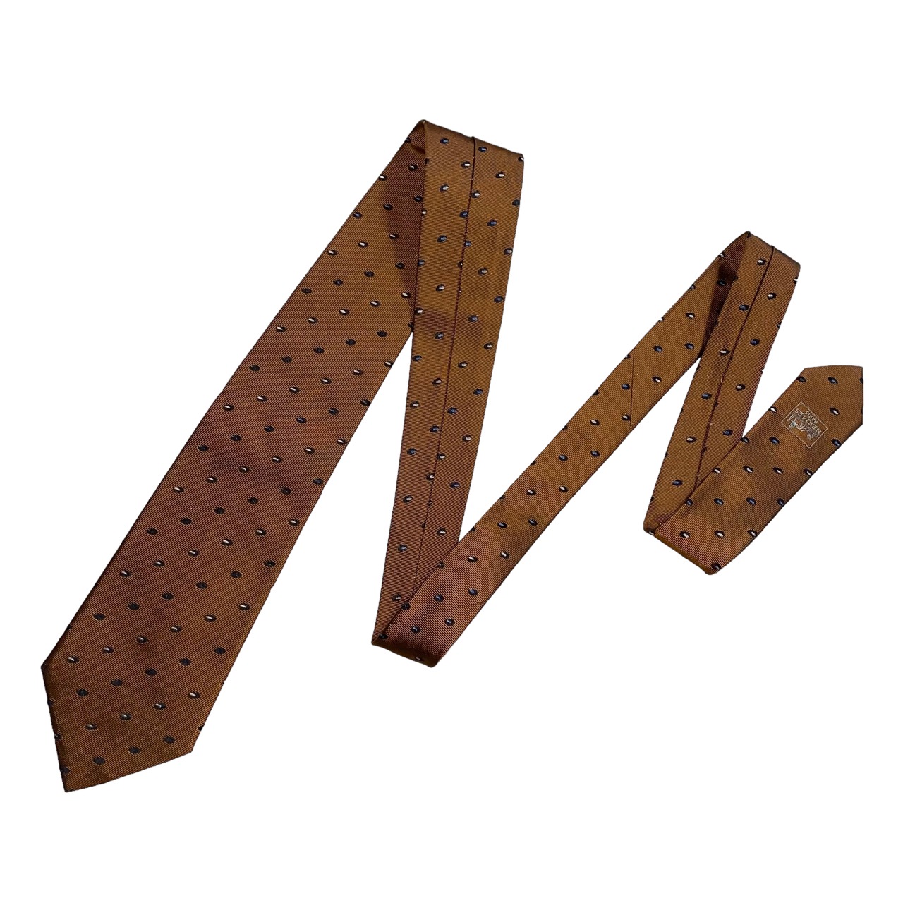 HERMES dot pattern silk tie