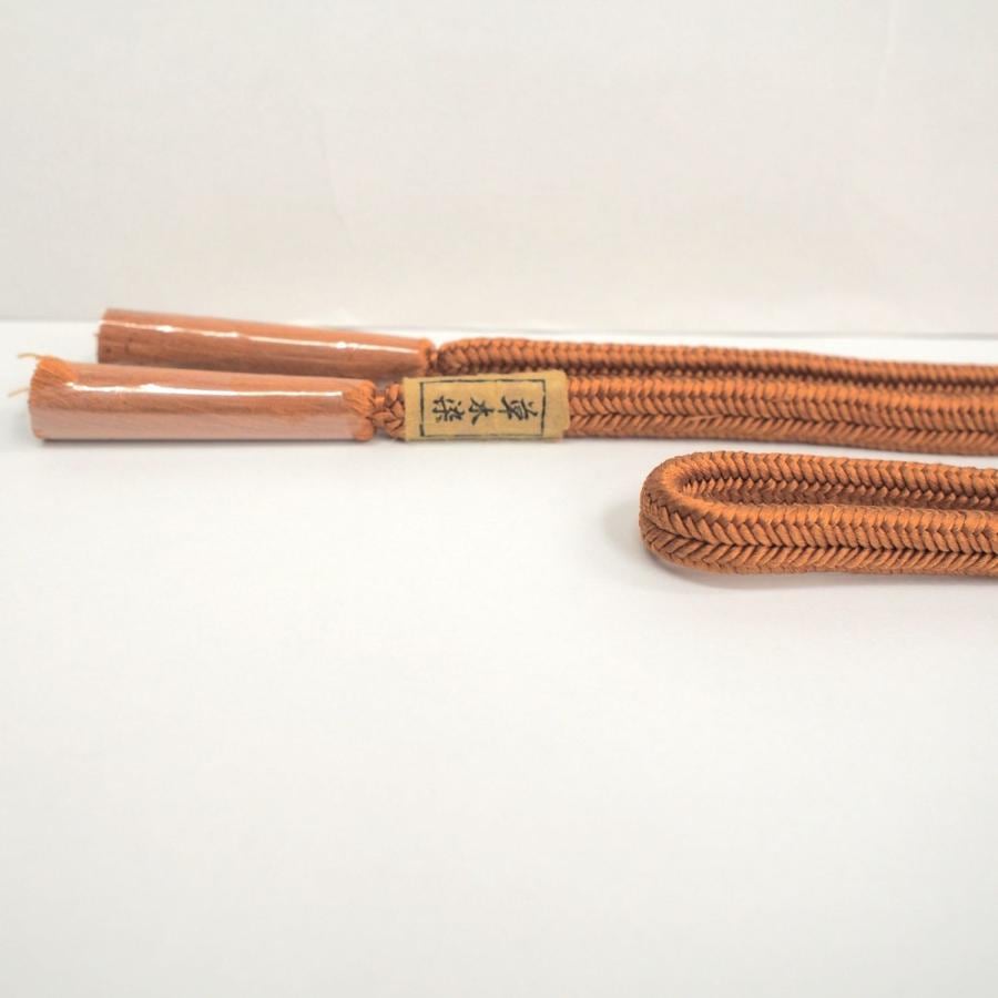 新品 帯締め 絹100％ 手ぐみ 草木染め ゆるぎ おしゃれ用 約151cm 袷